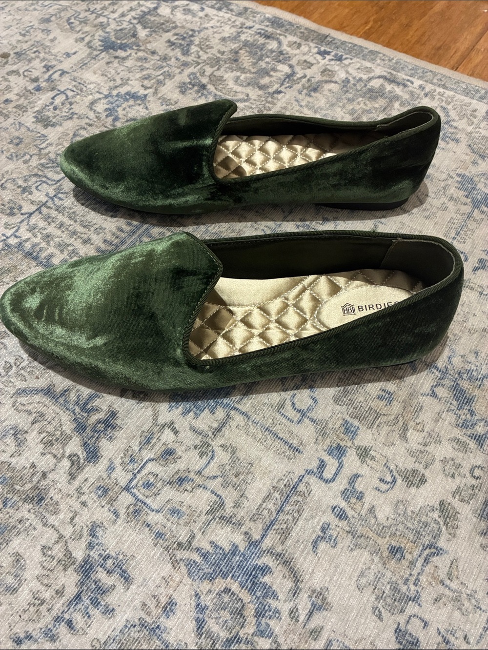 Birdies Velvet Loafers in Deep Green - pointed toe - women’s size 9 - Picture 3 of 6